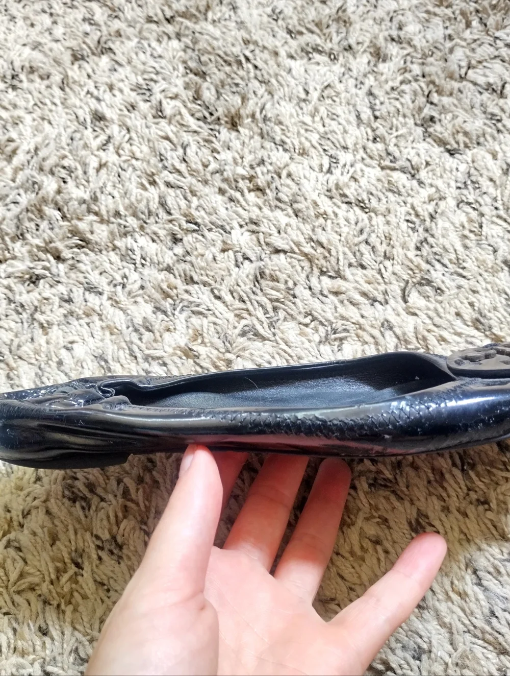 Tory Burch Reva Patent Leather Ballet Flats Black Sz 7